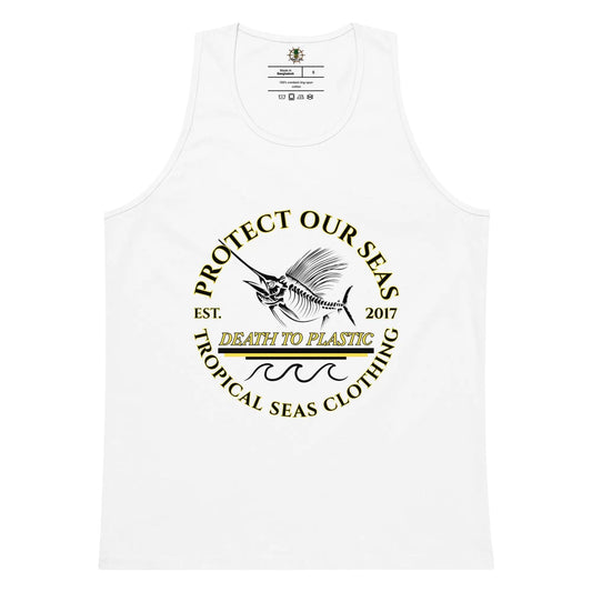 Men’s Premium Death to Plastic Tank Top WEM Support (www.WEM.support)