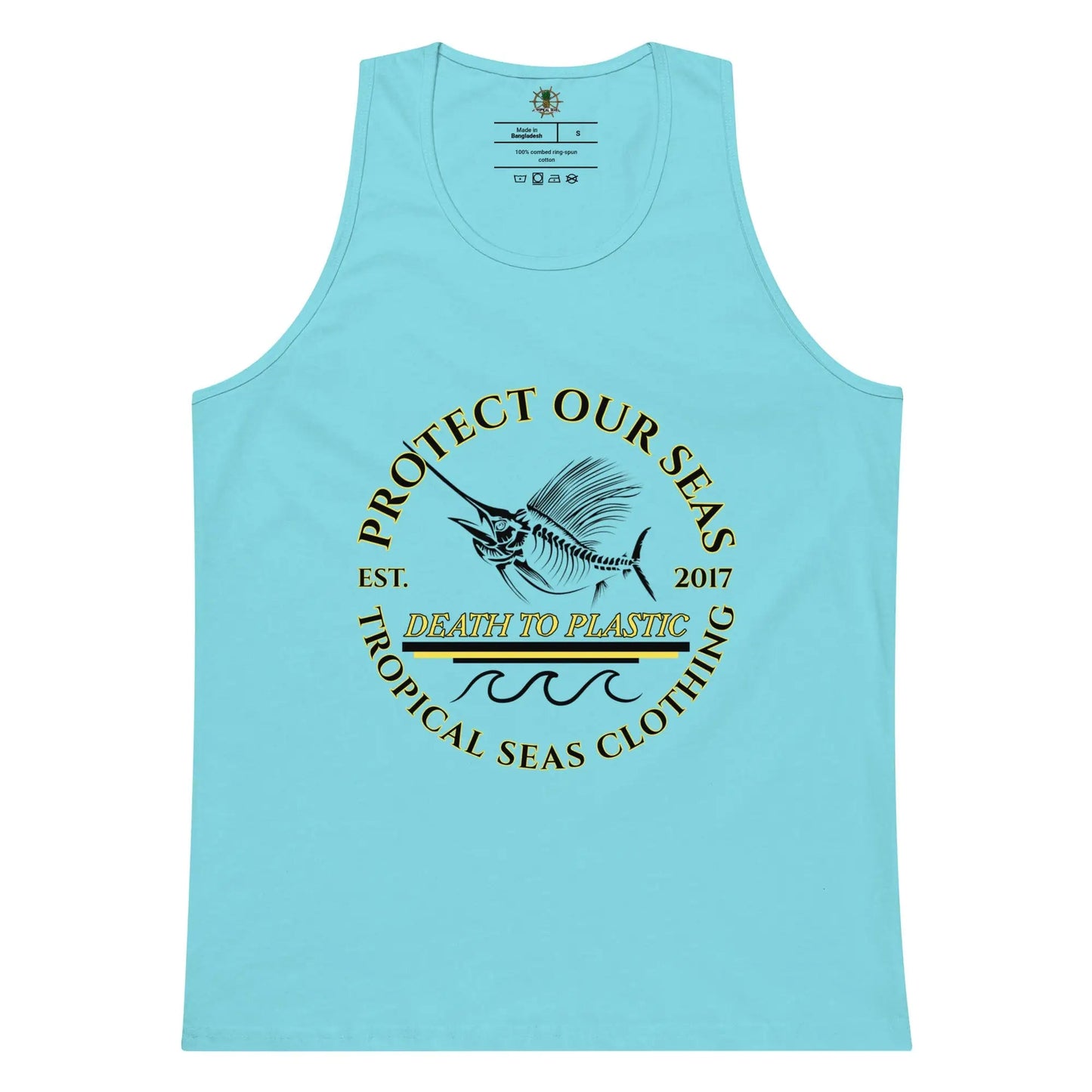 Men’s Premium Death to Plastic Tank Top WEM Support (www.WEM.support)