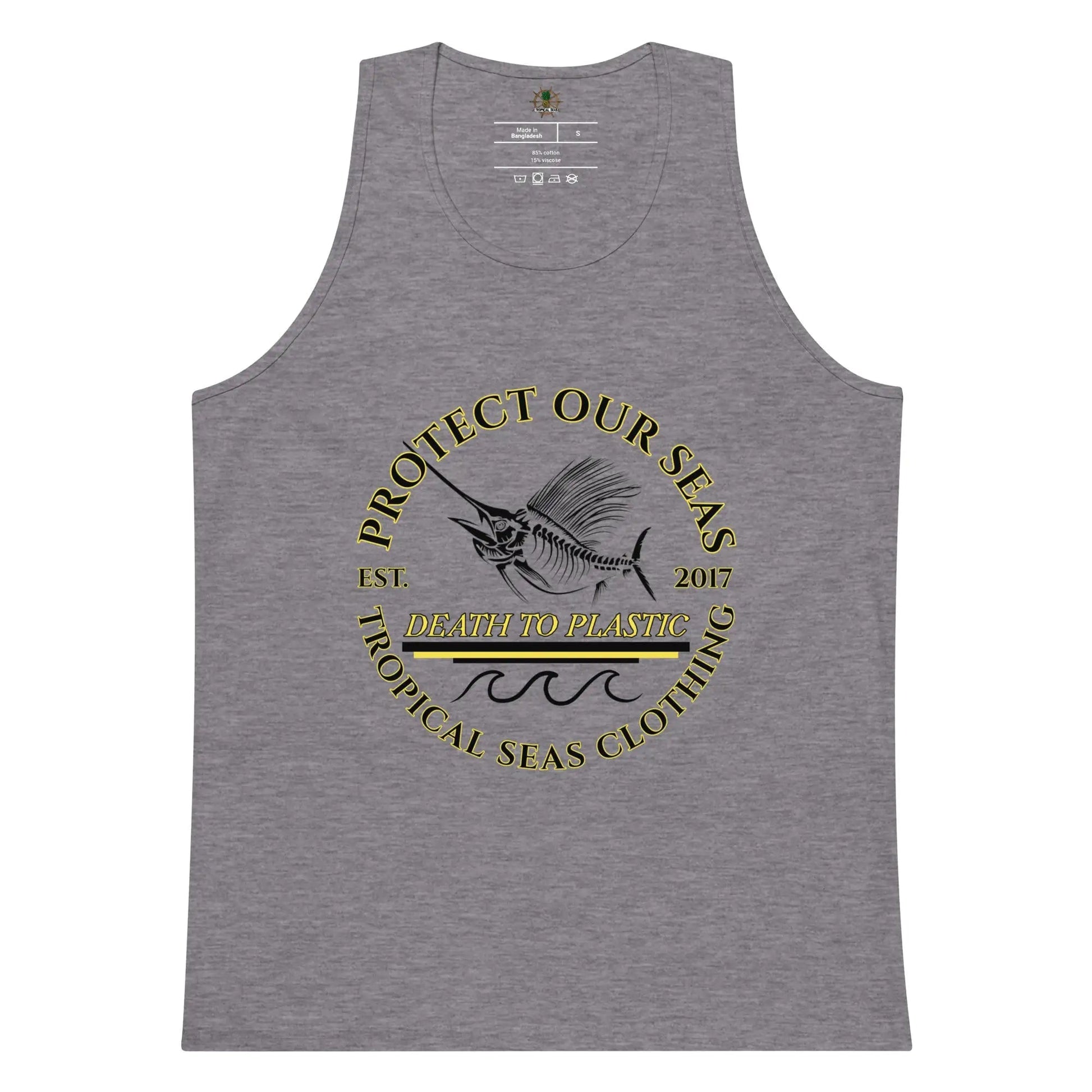 Men’s Premium Death to Plastic Tank Top WEM Support (www.WEM.support)