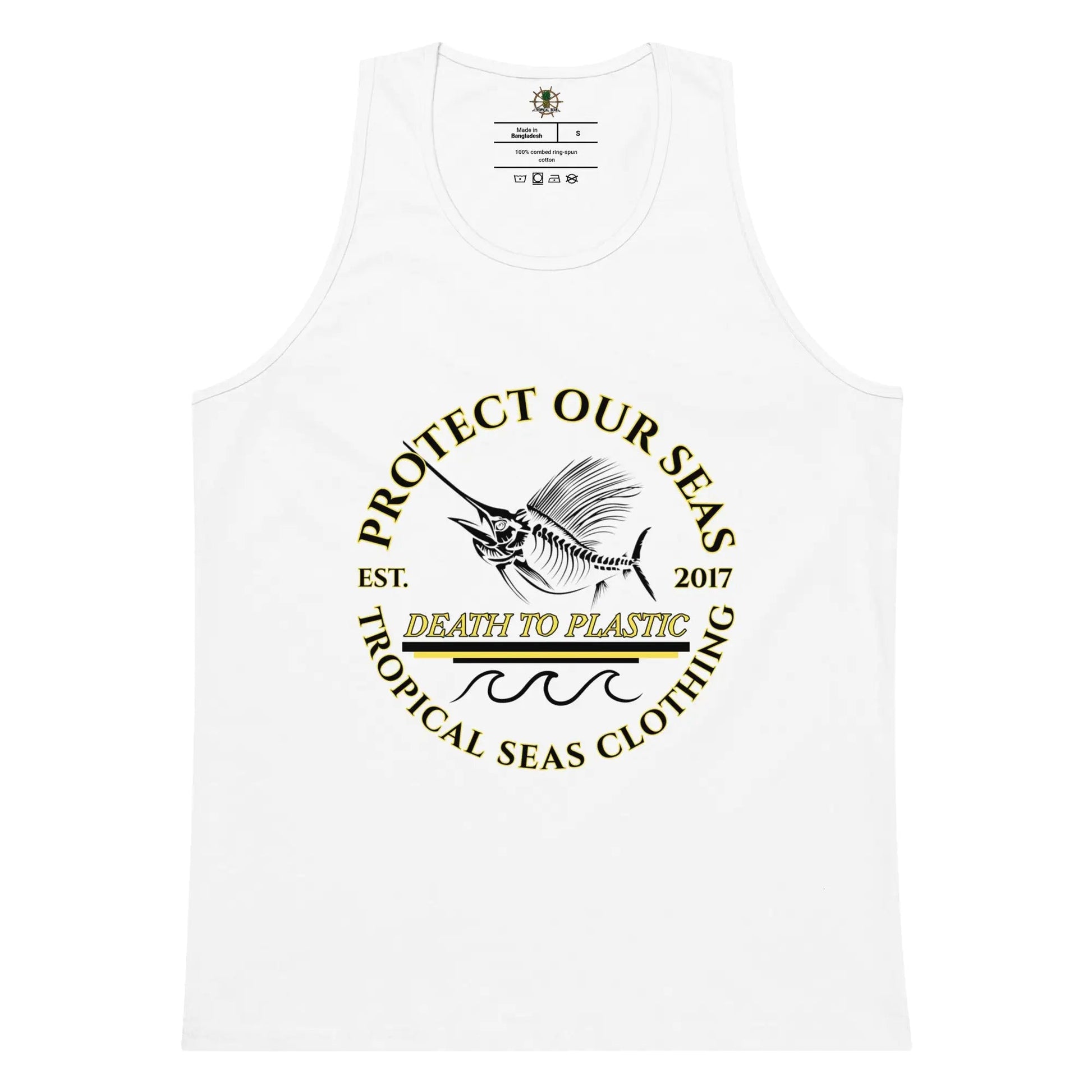 Men’s Premium Death to Plastic Tank Top WEM Support (www.WEM.support)