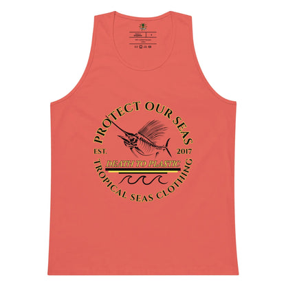 Men’s Premium Death to Plastic Tank Top WEM Support (www.WEM.support)