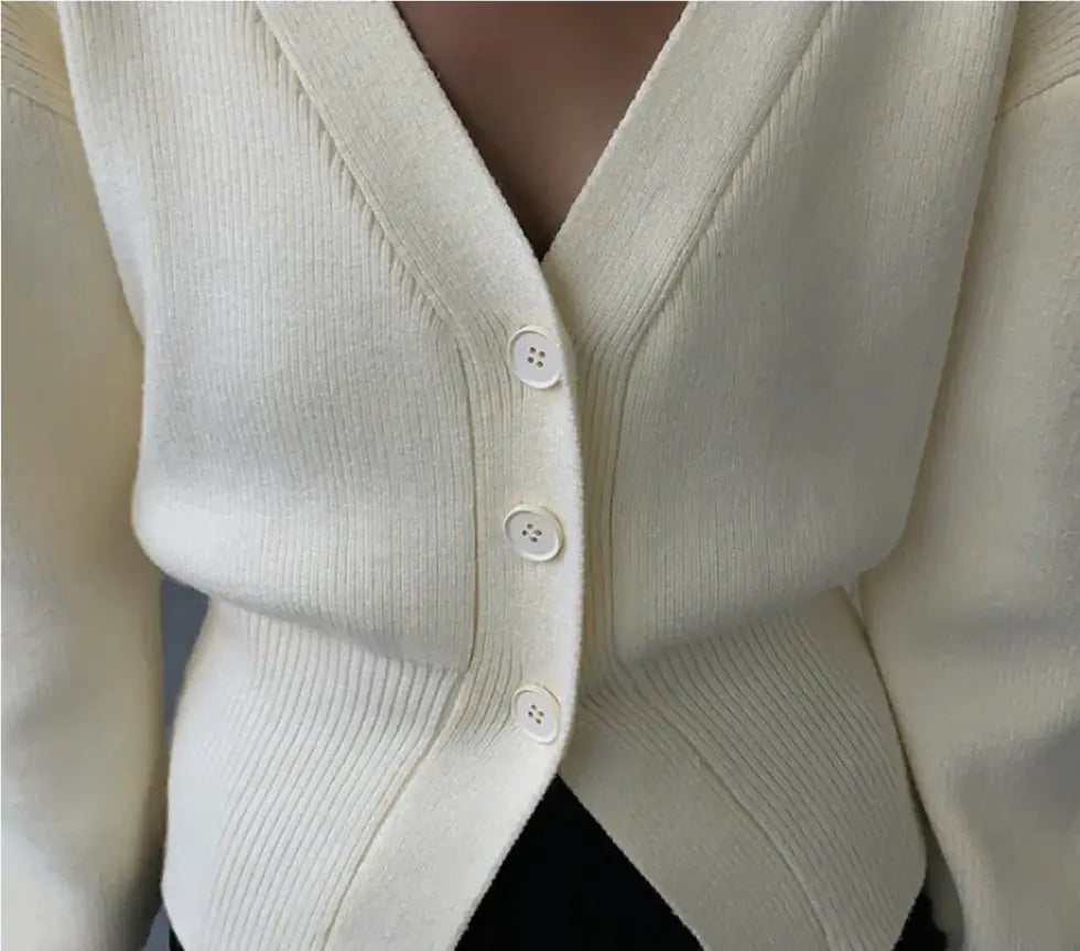 Fashion V-neck Sweater Coat Women New Style Short Long Sleeves WEM Support (www.WEM.support)