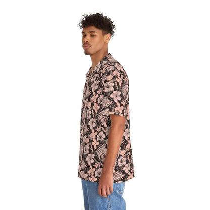 Men's Pink Floral Hawaiian Shirt WEM Support (www.WEM.support)