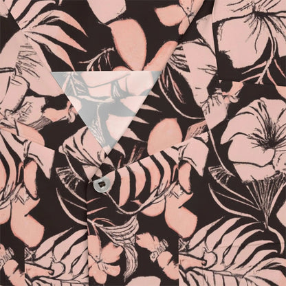 Men's Pink Floral Hawaiian Shirt WEM Support (www.WEM.support)