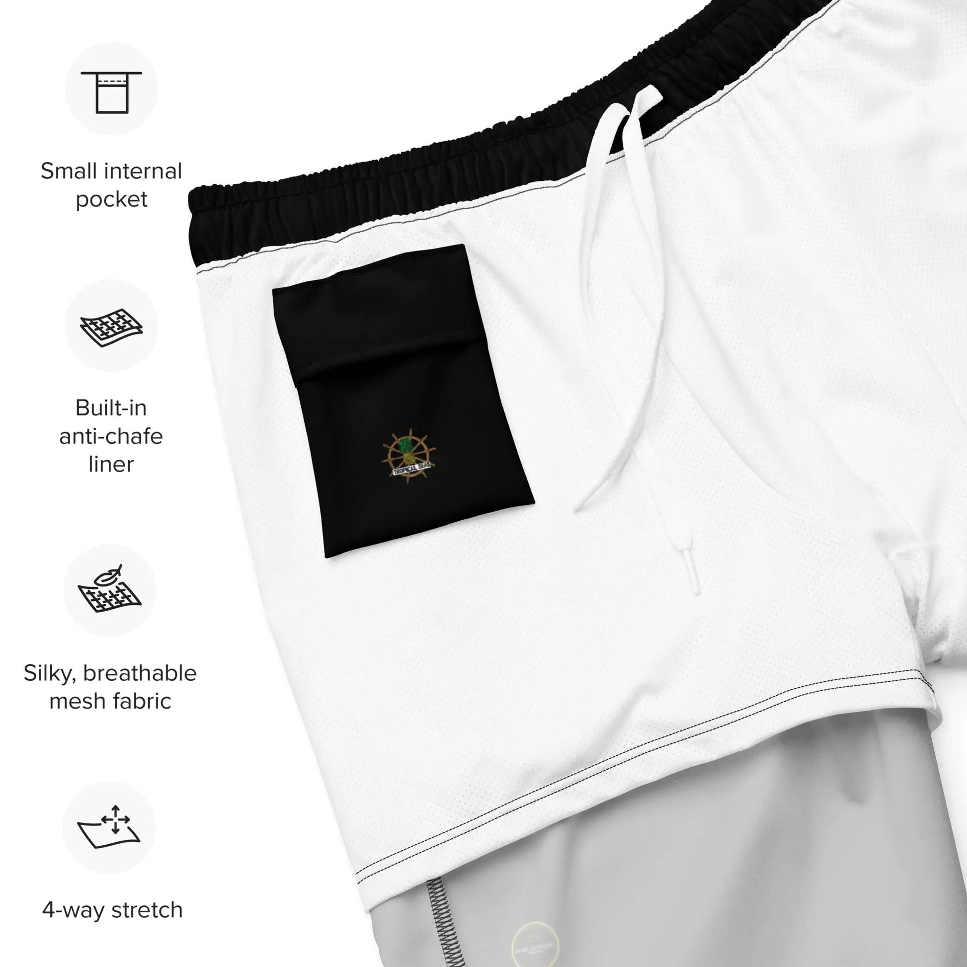 Men's Black Eco Board Shorts WEM Support (www.WEM.support)
