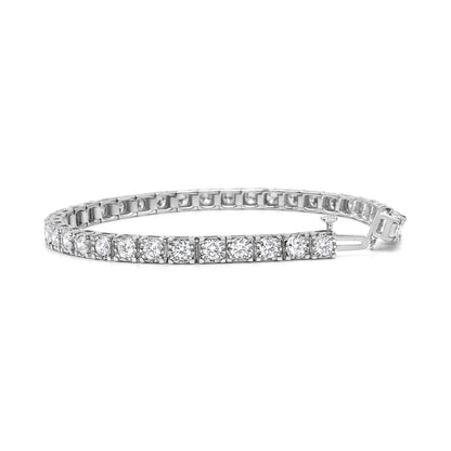 14K White Gold 5.0 Cttw Miracle Set Round-Cut Lab Grown Diamond Illusion 7" Tennis Bracelet (F-G Color, VS2-SI1 Clarity) WEM Support (www.WEM.support)