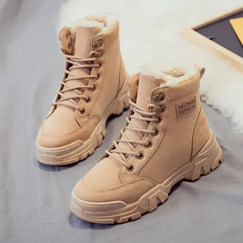 Winter Women's Short Snow Boots - Warm Cotton Martin Boots - Catch Cards