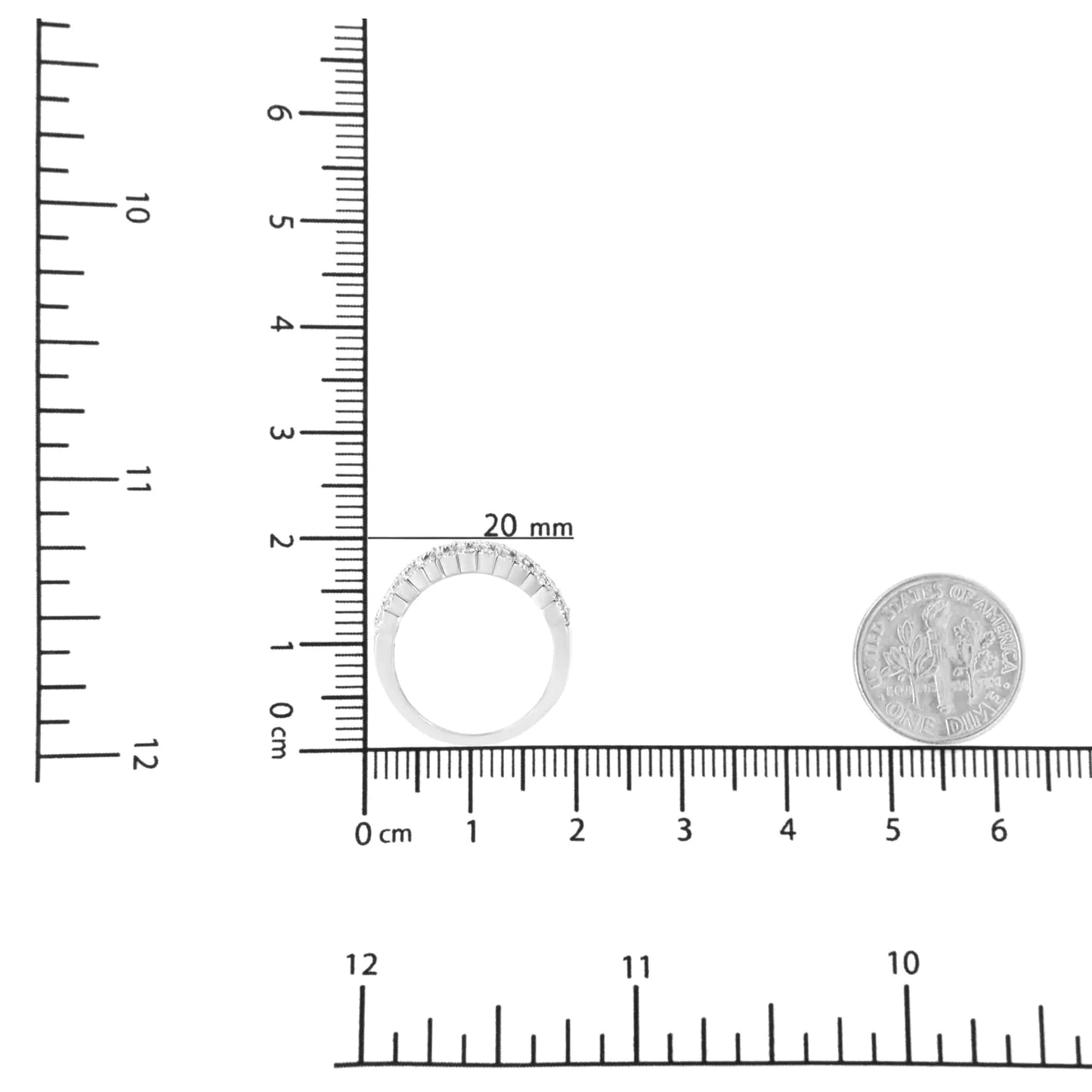 .925 Sterling Silver 1 3/8 cttw Lab Grown Diamond Anniversary Band Ring (F-G Color,VS2-SI1 Clarity) WEM Support (www.WEM.support)