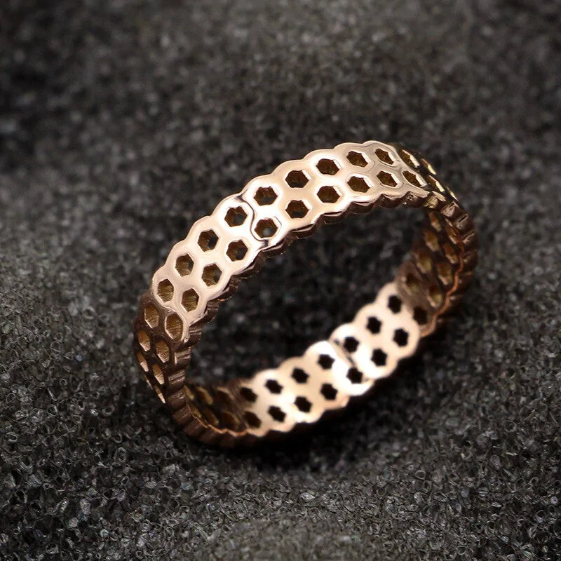 Honeycomb Ring - Rose Gold WEM Support (www.WEM.support)