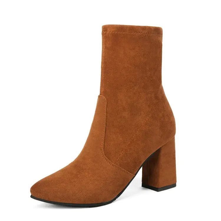Women's Chunky Heel Ankle Boots - Stylish Martin Boots - Catch Cards