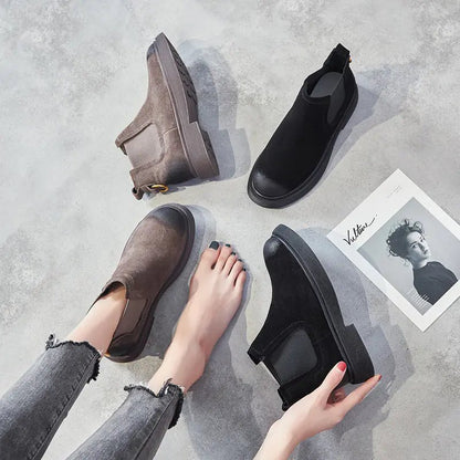 Women's Martin Boots 2020, Leather Chunky Ankle Boots - Catch Cards