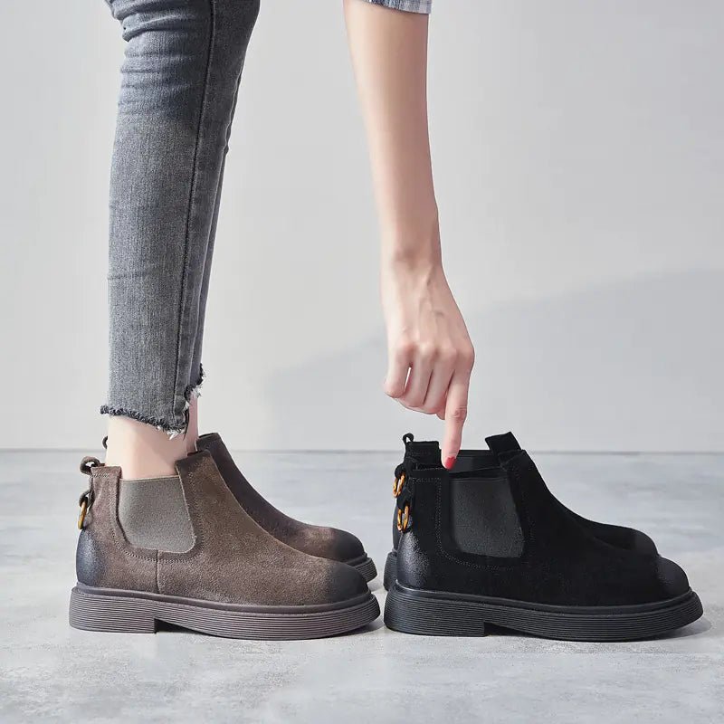 Women's Martin Boots 2020, Leather Chunky Ankle Boots - Catch Cards