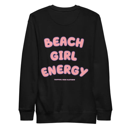 Women's Premium Beach Girl Energy Sweatshirt - Catch Cards