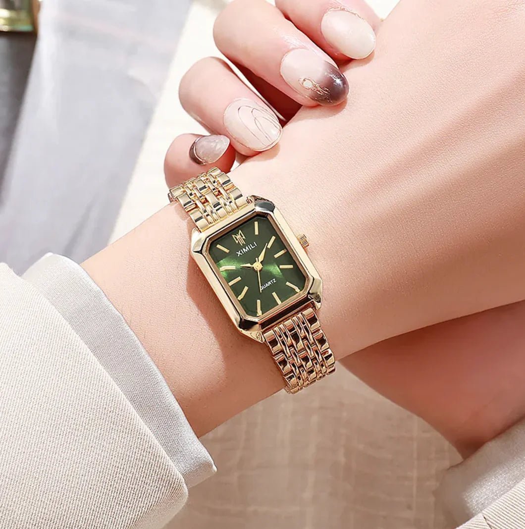 Women's Square Steel Strap Watch - Catch Cards