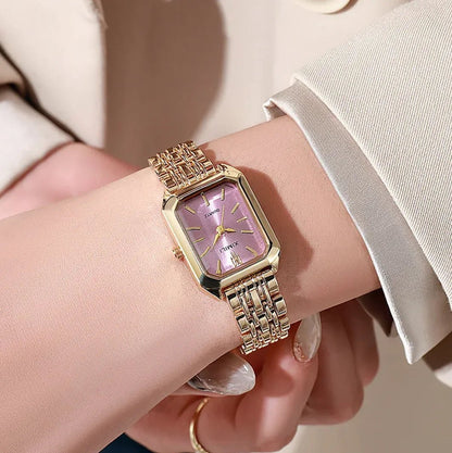 Women's Square Steel Strap Watch - Catch Cards