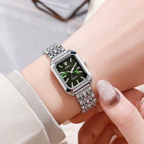 Women's Square Steel Strap Watch - Catch Cards