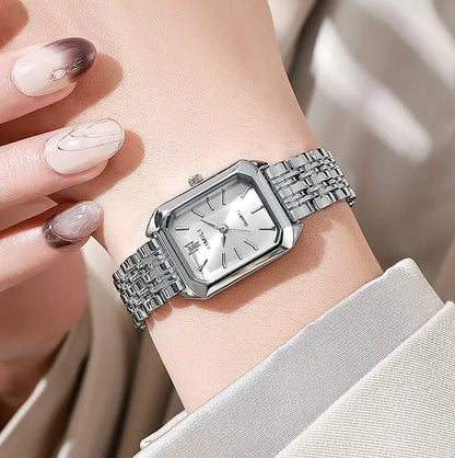 Women's Square Steel Strap Watch - Catch Cards