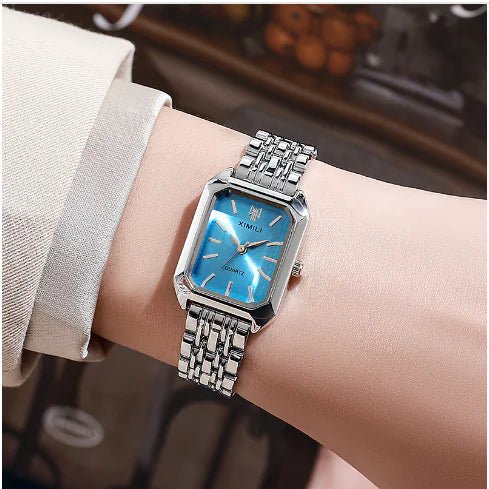 Women's Square Steel Strap Watch - Catch Cards