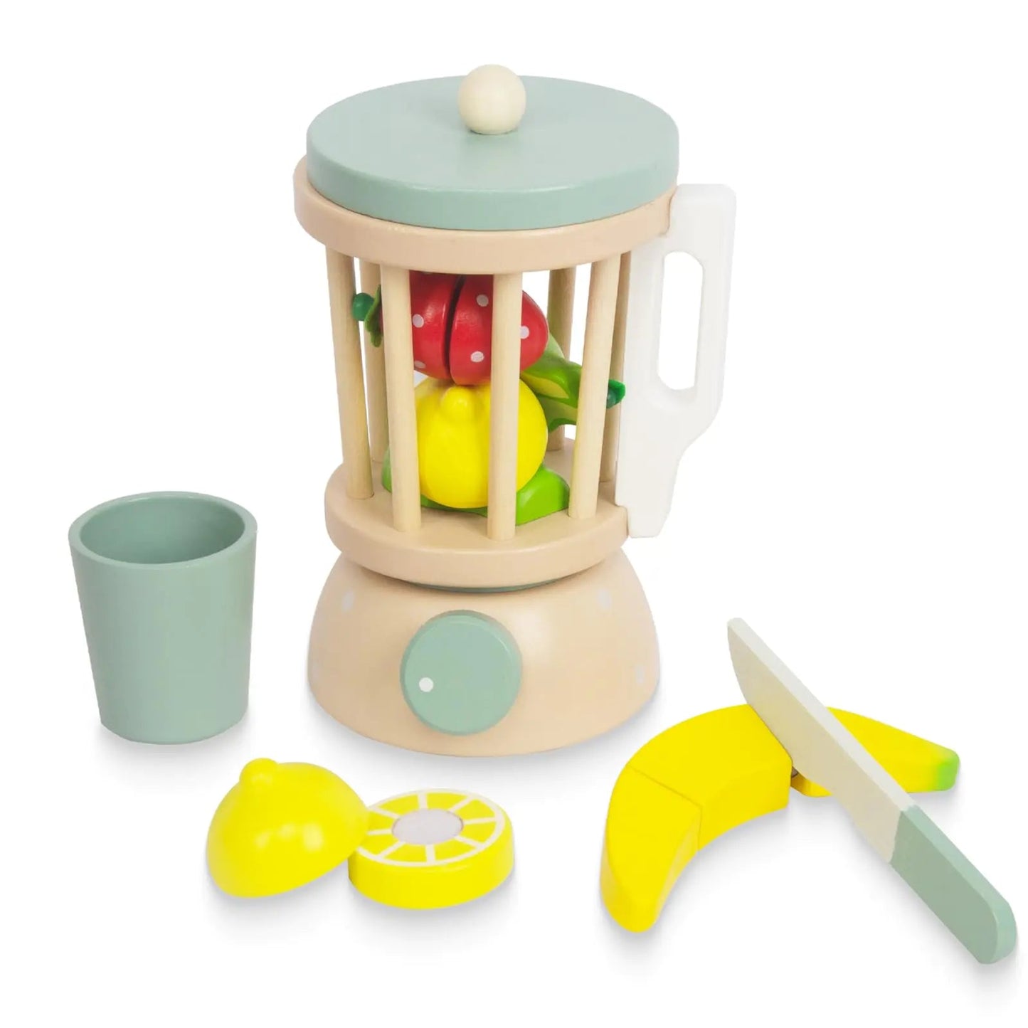 WoodenEdu Kids Play Kitchen Toys Wooden Fruits Juicer for Kids Pretend Play Kitchen Accessories Montessori Learning Toy for Toddlers 1 - 3 - Catch Cards