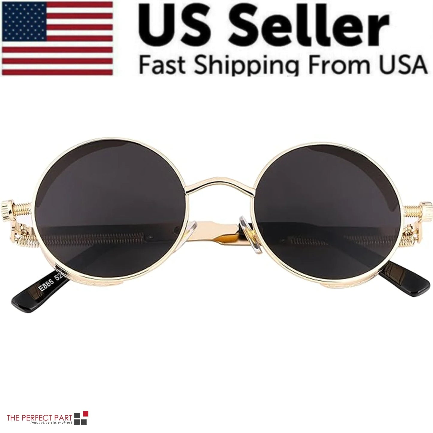 Retro Round Polarized Sunglasses Men Women Vintage Gothic Steampunk Glasses WEM Support (www.WEM.support)