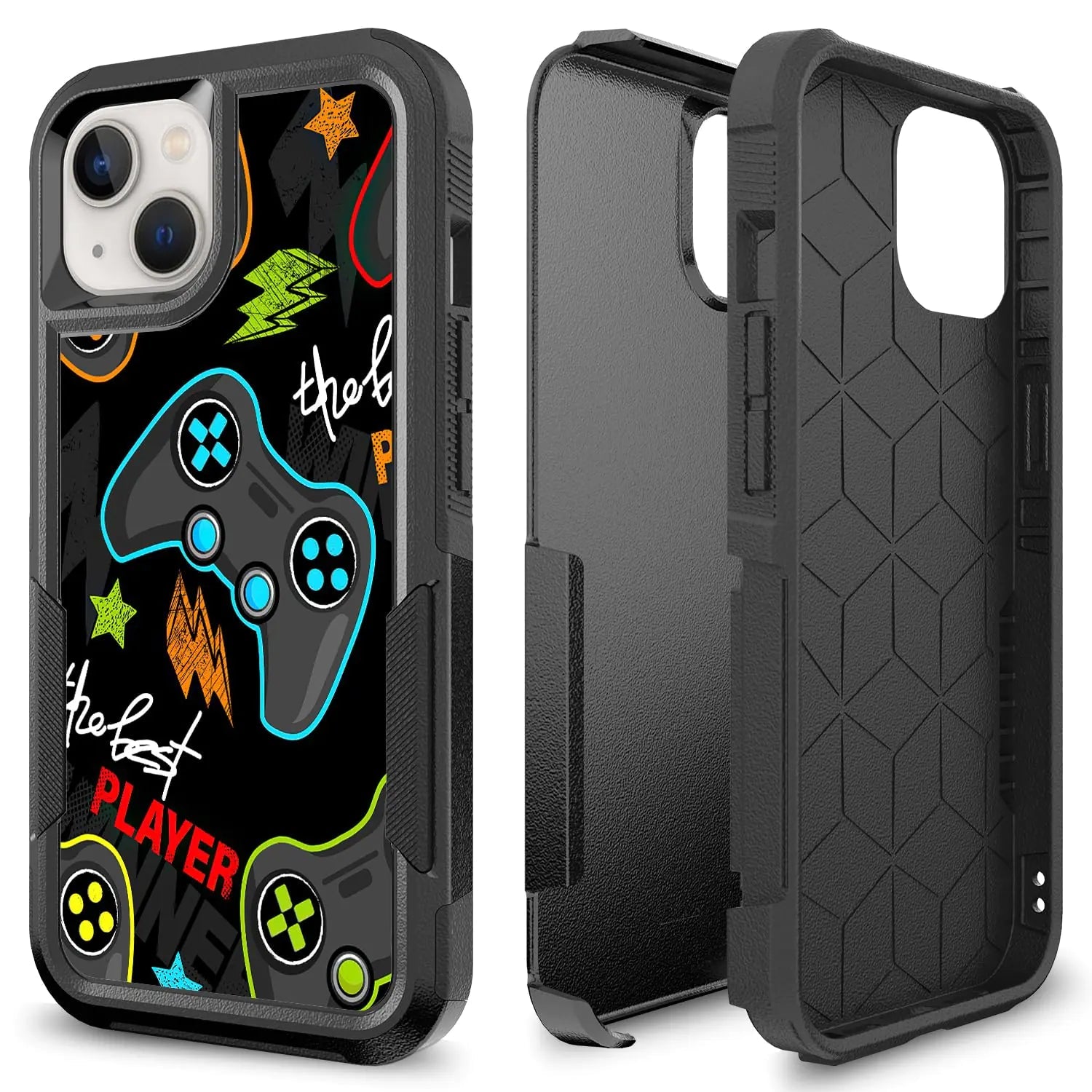 Case for iPhone 13, Cute Funny Cats Pattern Shock-Absorption Hard PC and Inner Silicone Hybrid Dual Layer Armor Defender Case for iPhone 13 (6.1 inch) HejK.com Marketplace LLC