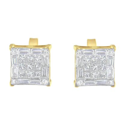 10KT Yellow Gold Diamond Stud Earrings (1 cttw, I-J Color, SI2-I1 Clarity) WEM Support (www.WEM.support)