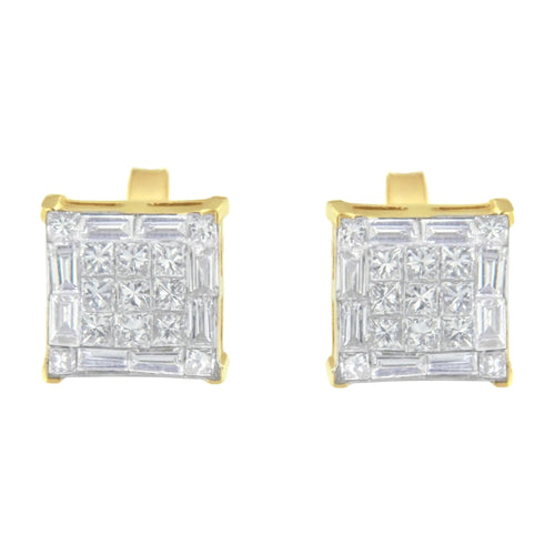 10KT Yellow Gold Diamond Stud Earrings (1 cttw, I-J Color, SI2-I1 Clarity) WEM Support (www.WEM.support)