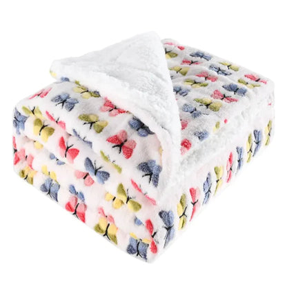 Thickened Flannel & Lamb Wool Double-Sided Blanket WEM Support (www.WEM.support)