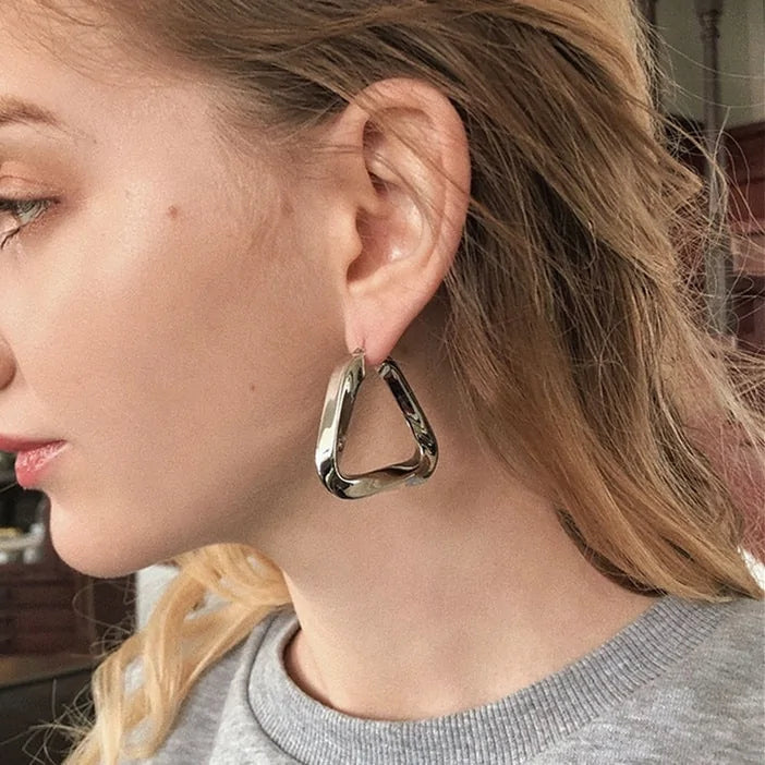 Geometric Hollow Triangle Earrings WEM Support (www.WEM.support)