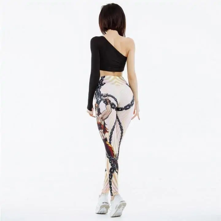 V-Taper Power She Warrior Print Leggings WEM Support (www.WEM.support)