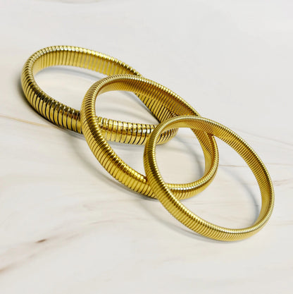 Golden Spring Soft Bangle Bracelet WEM Support (www.WEM.support)