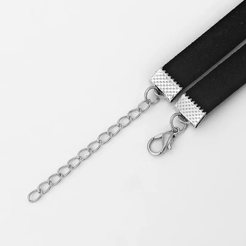 Raven Skull Bird Charm Choker Necklace WEM Support (www.WEM.support)