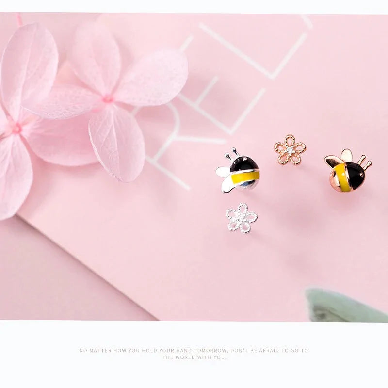 Bee and Flower Variation Earrings WEM Support (www.WEM.support)