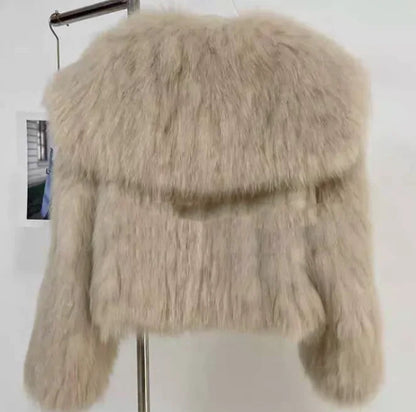 Women's Fur Young Coat Lapel WEM Support (www.WEM.support)