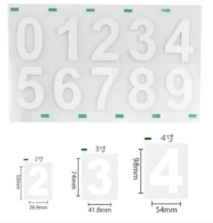Heat-Resistant Reflective PVC Number Decals WEM Support (www.WEM.support)