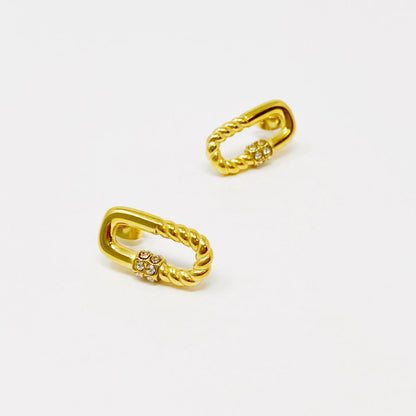 Cabled Link Stud Earrings WEM Support (www.WEM.support)