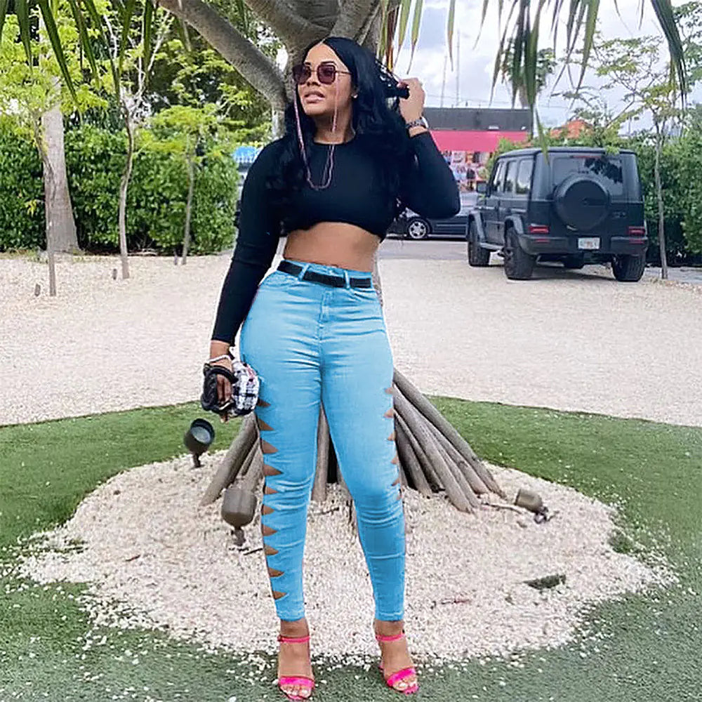 Casual Solid Color Ripped Jeans for Fashion Lovers HejK.com Marketplace LLC