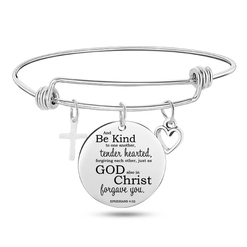 Stainless Steel Christian Charm Bracelet WEM Support (www.WEM.support)