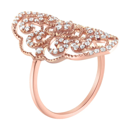 10KT Rose Gold Diamond Cocktail Ring (1/2 cttw, H-I Color, I1-I2 Clarity) WEM Support (www.WEM.support)