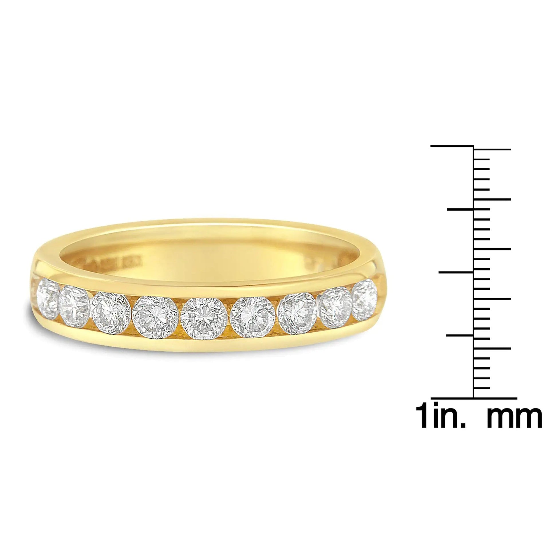 18K Yellow Gold Diamond Wedding Band Ring (1 Cttw, H-I Color, SI2-I1 Clarity) WEM Support (www.WEM.support)