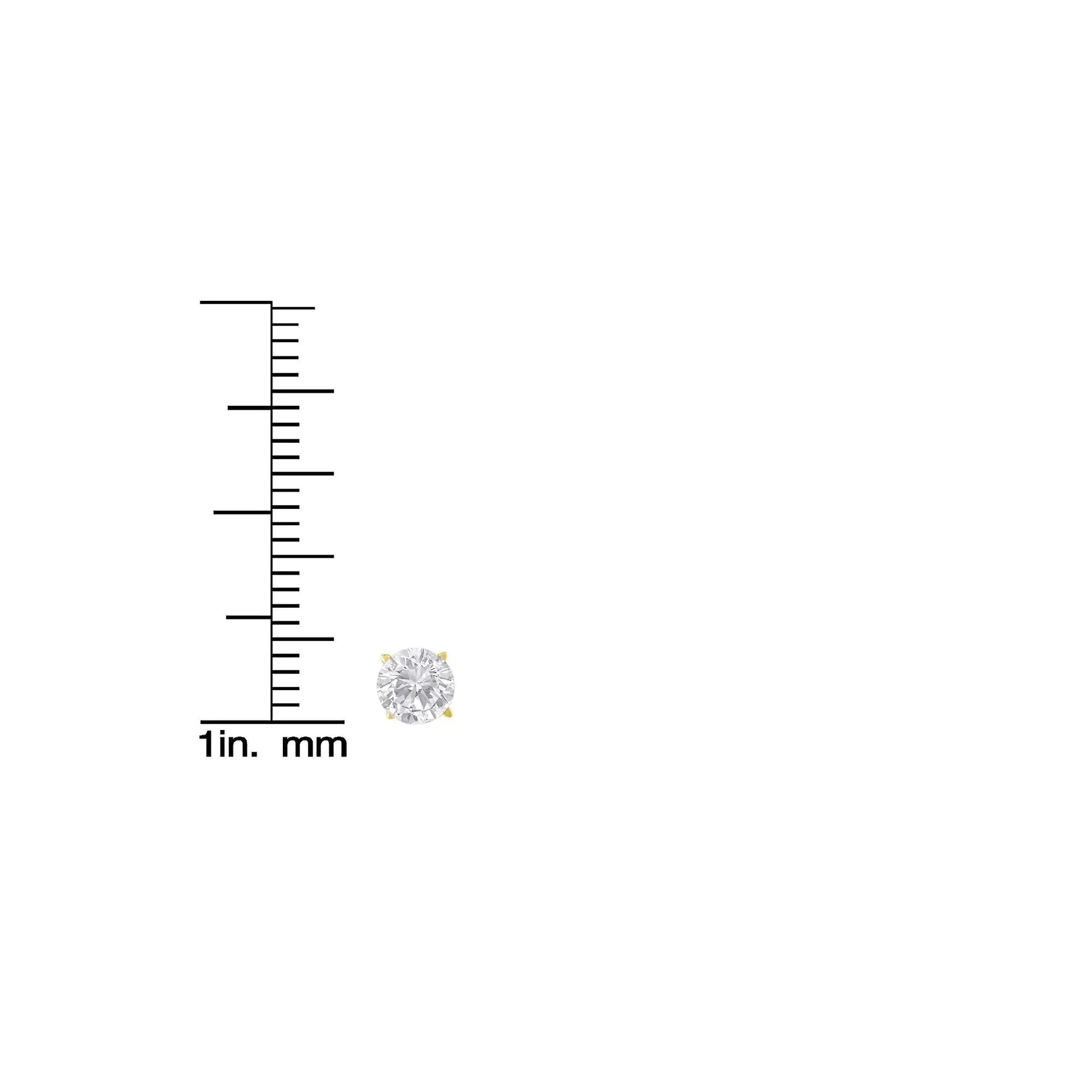 14K Yellow Gold 1-1/2 Cttw Round Brilliant-Cut Diamond Classic 4-Prong Stud Earrings with Screw Backs (K-L Color, SI1-SI2 Clarity) WEM Support (www.WEM.support)