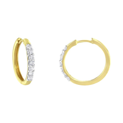 10KT Yellow Gold Diamond Hoop Earring (1/2 cttw, I-J Color, I2-I3 Clarity) WEM Support (www.WEM.support)