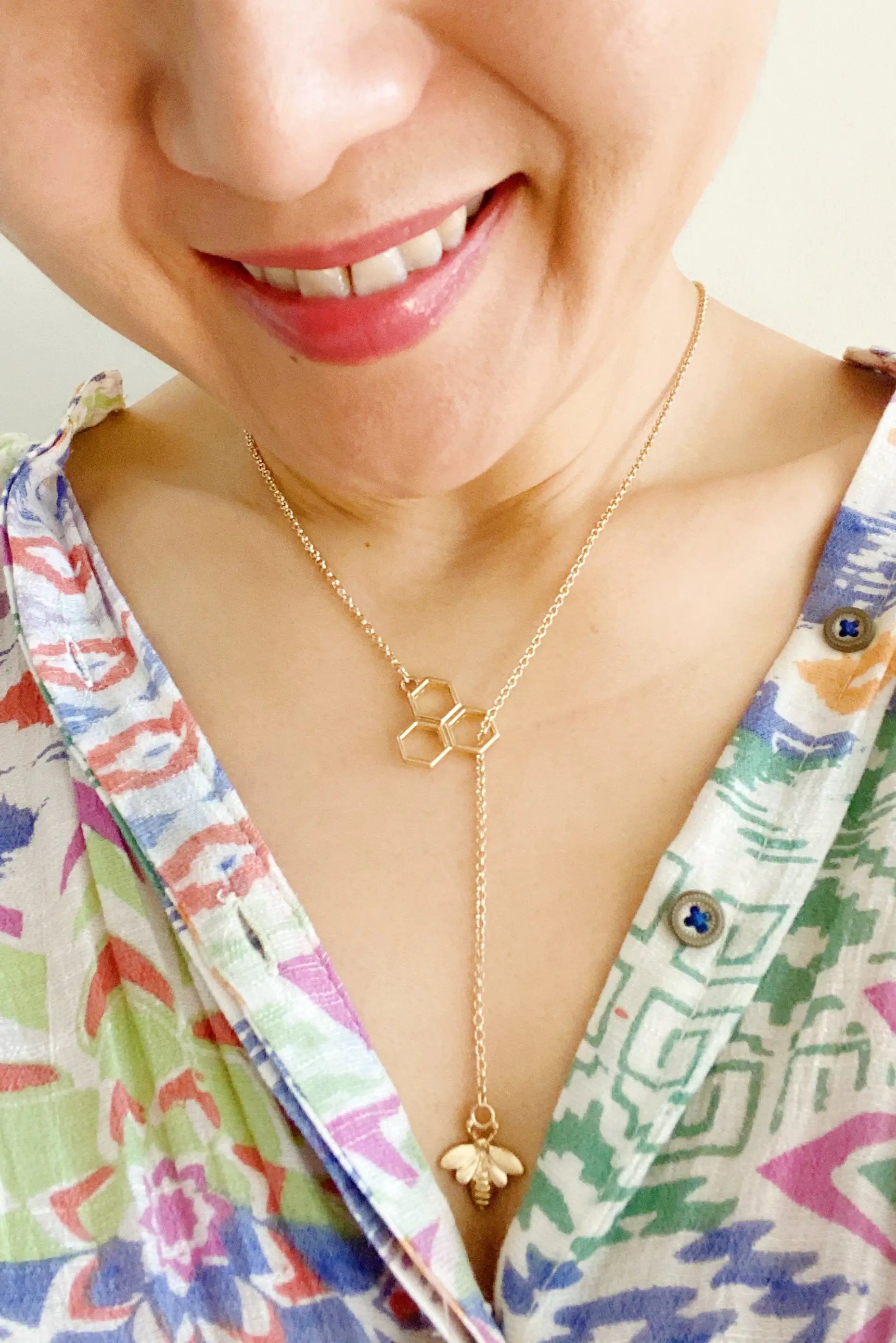 Bee With Me Necklace, Gold WEM Support (www.WEM.support)