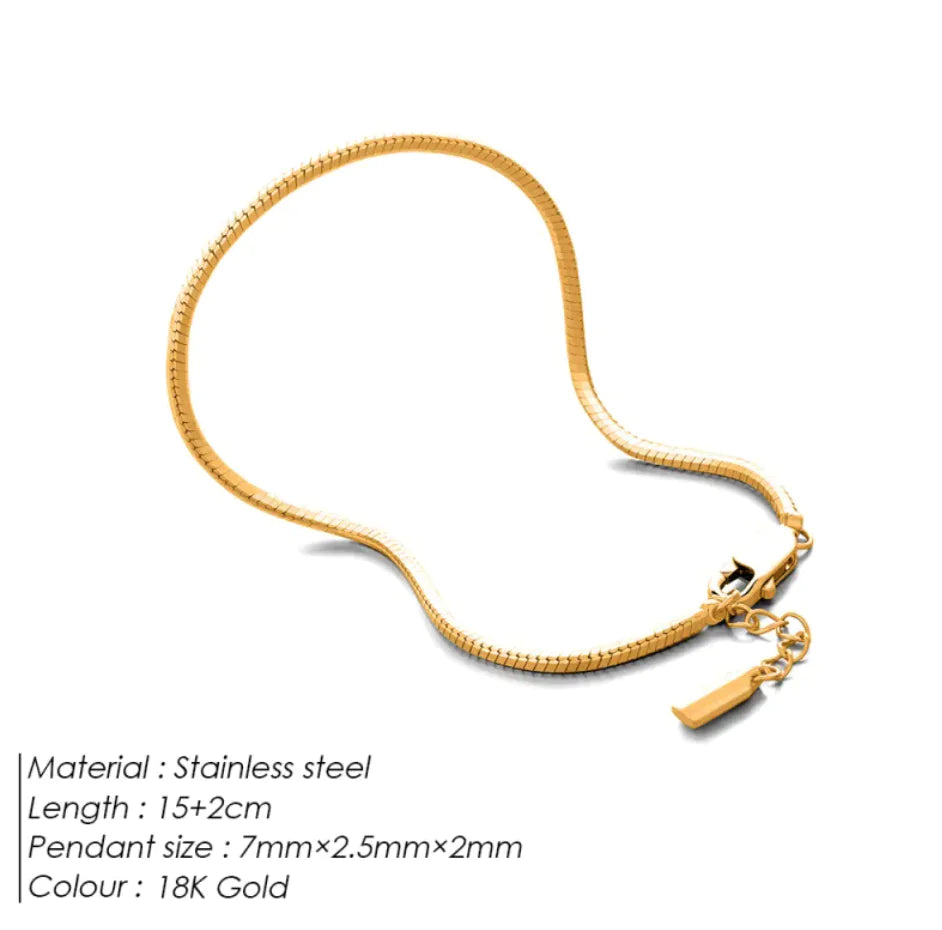 Octagonal Snake Bone Stainless Steel Bracelet HejK.com