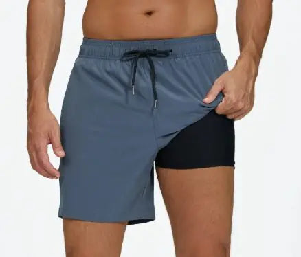 Men's Quick-Dry Double-Layer Beach Swim Trunks HejK.com