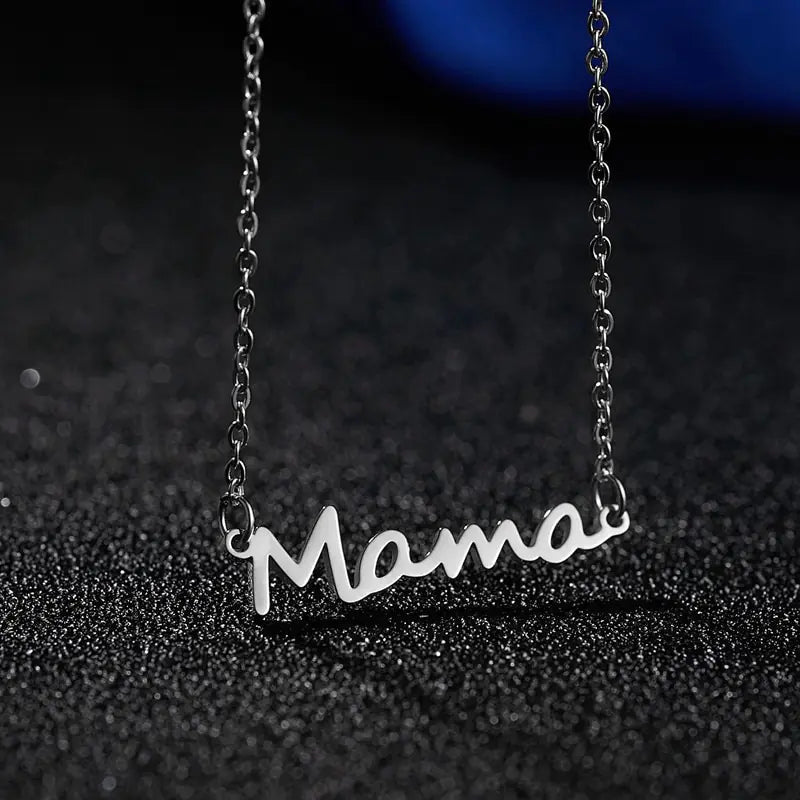 Mama Letter Pendant Necklace WEM Support (www.WEM.support)