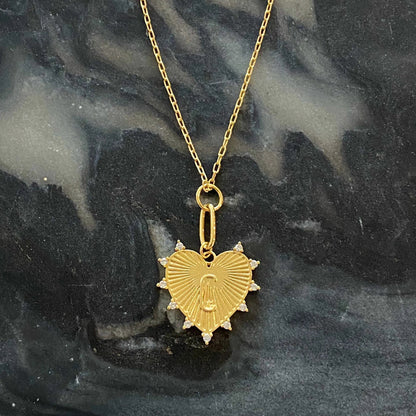 Clip Hanging Initial Heart Necklace WEM Support (www.WEM.support)