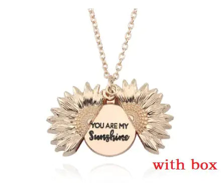 Sunflower Double Lettering Necklace WEM Support (www.WEM.support)