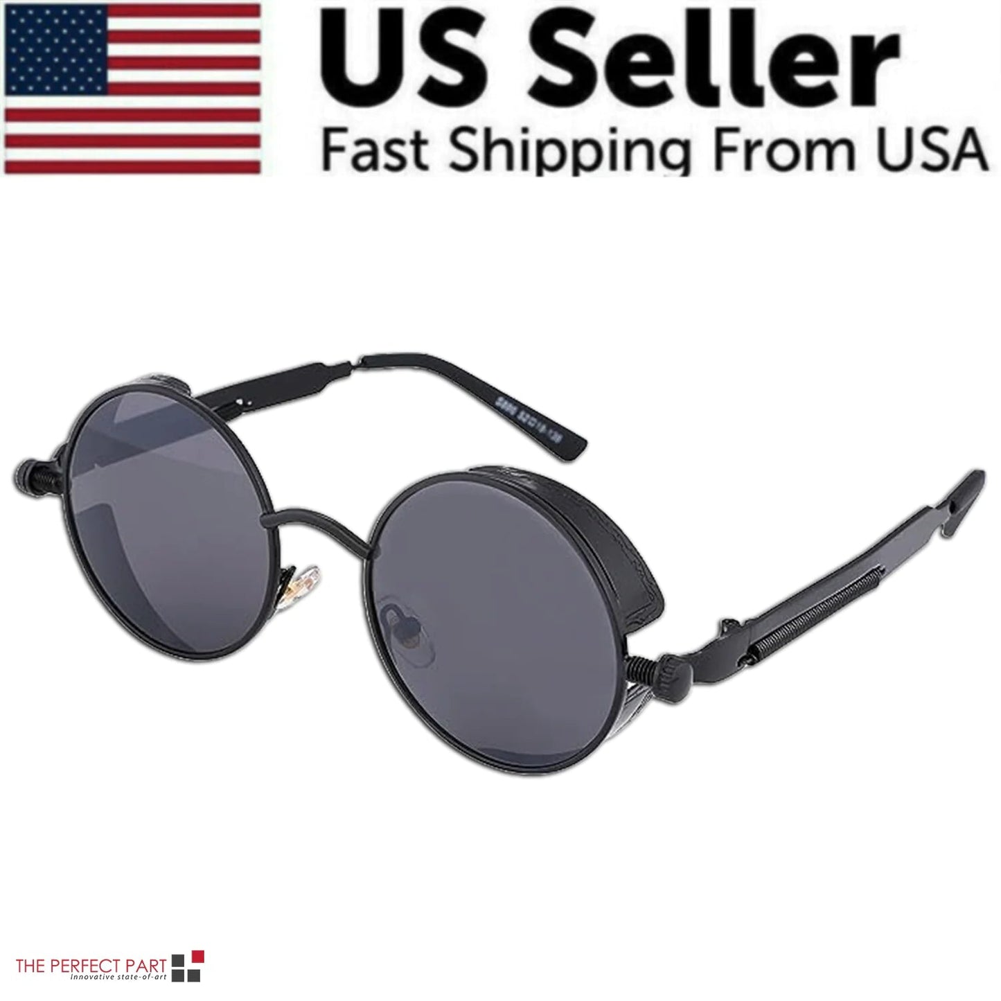 Retro Round Polarized Sunglasses Men Women Vintage Gothic Steampunk Glasses WEM Support (www.WEM.support)