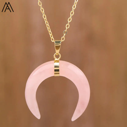 Moon Shape Amethyst Necklace WEM Support (www.WEM.support)